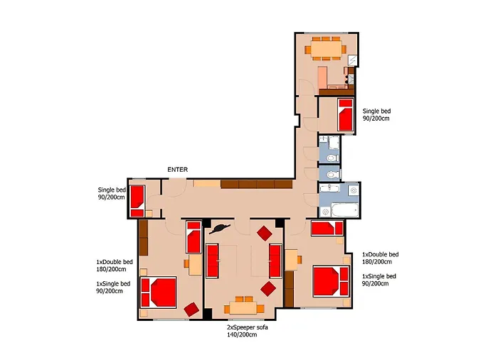 アパート With 2 Bathrooms